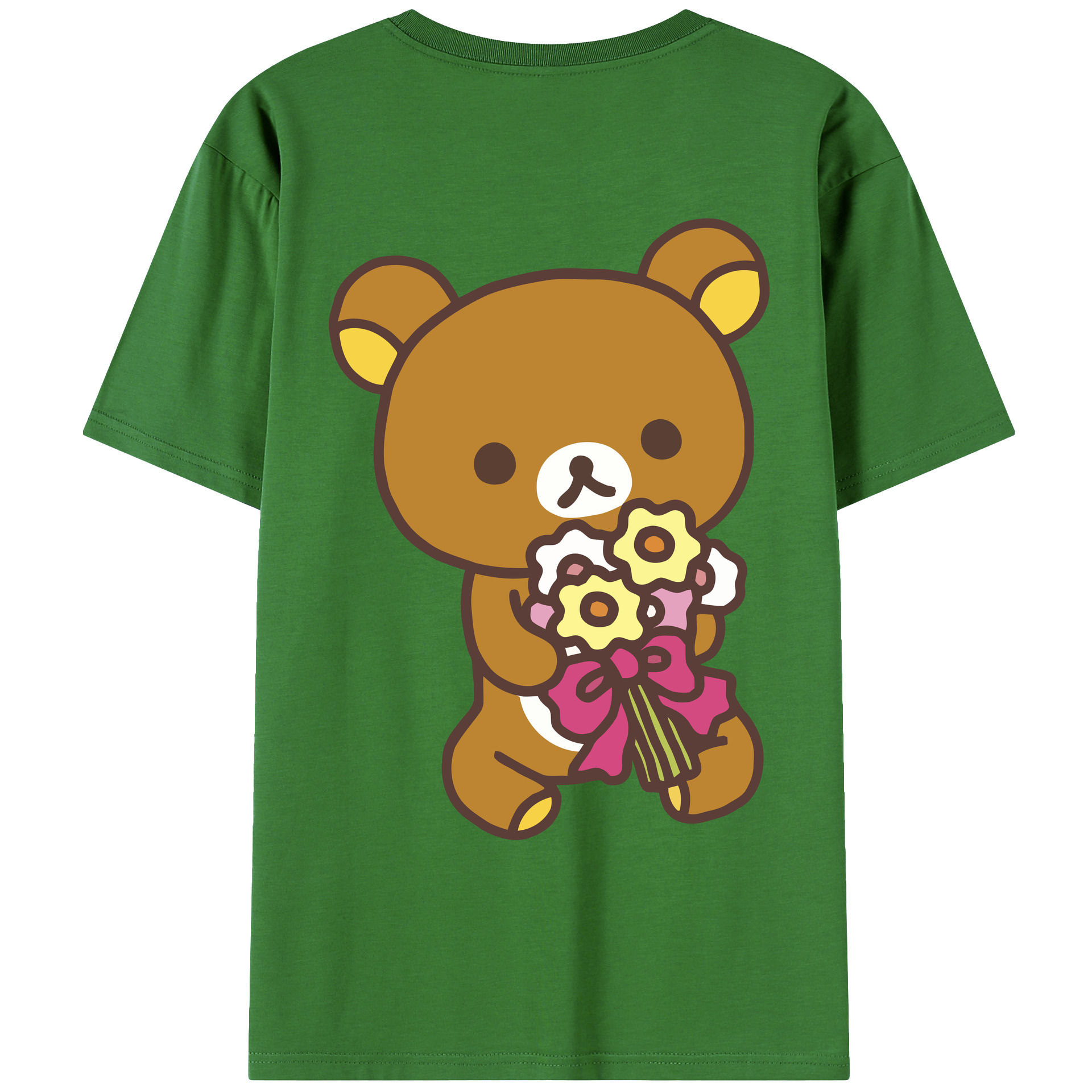 （画像用） リラックマ リラックマ キイロイトリ Rilakkuma Korilakkuma Kiiroitori レディース半袖Tシャツ(バックプリント)